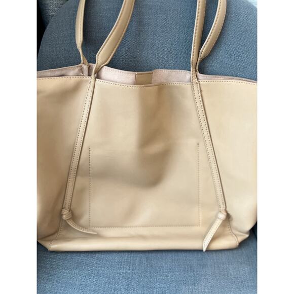 ZARA TOTE BAG Tan With Pocket Fashionable - Picture 2 of 3